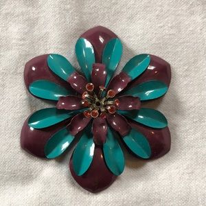 Urban Outfitters Vintage 90s Flower Brooch, Blue and Purple